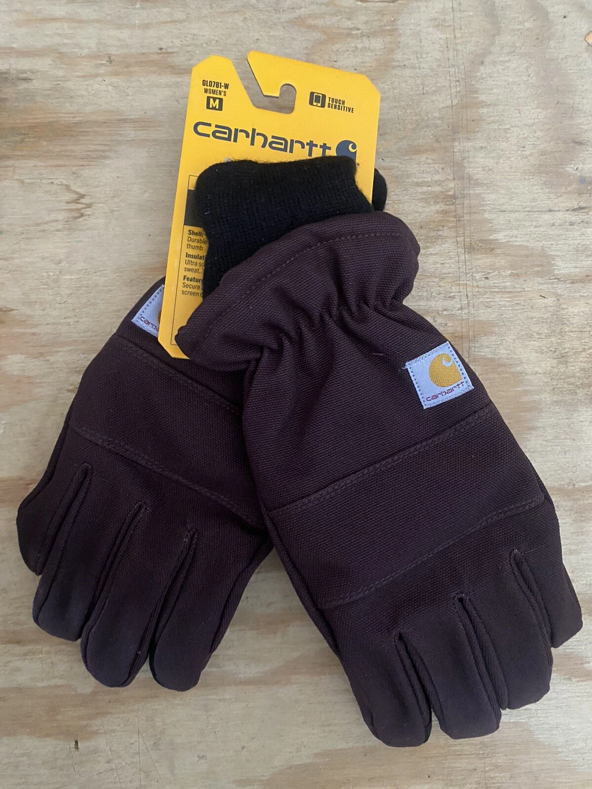 NEW Women Carhartt GL0781W Duck Knit Cuff Cold Work Snow Gloves Insulated Medium