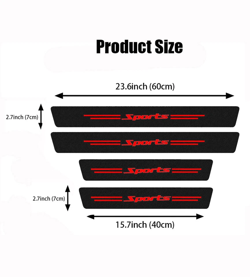 4X Red For Kia Sports Accessories Door Sill Plate Protector Cover Stickers - image 4 of 4