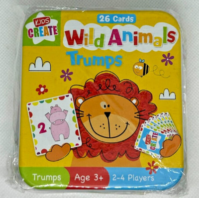 Brandneu Wildtier Trumpf 26 Stück Kartenspiel Kinder Erstellen Lernen Spaß Geschenk