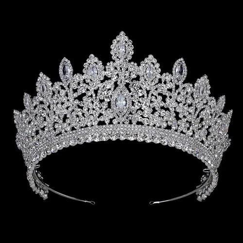 Wedding Crown Jewelry Vintage Bridal Hair Tiaras Copper Luxury Rhinestone Crowns - Picture 2 of 20