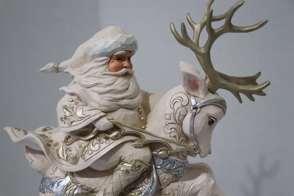 Jim Shore Holiday Lustre Santa and Reindeer SKYWARDBOUND Heartwood Creek Foto 4 de 4