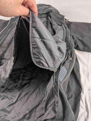 London Fog Black Hooded Zipper Button Parka Coat Mens Large - Picture 9 of 12