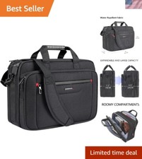 Premium 17.3 Inch Laptop Briefcase - Water-Repellent Messenger Bag for Travel
