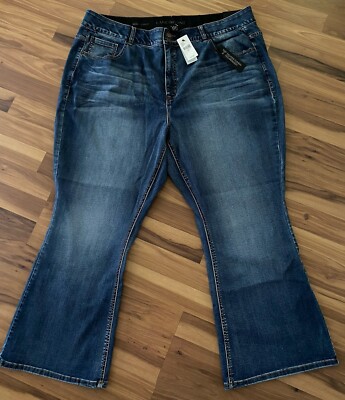 Lane Bryant 26 Short Jeans High Rise Bootcut Tighter Tummy Technology Stretch
