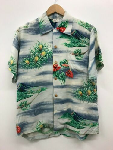 お買い得アイテム 1960's PALMS Shirt Hawaiian Collar Loop シャツ