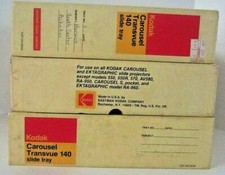 Lot of 3 Vintage Kodak Carousel Transvue 140 Slide Trays in Orig. Boxes