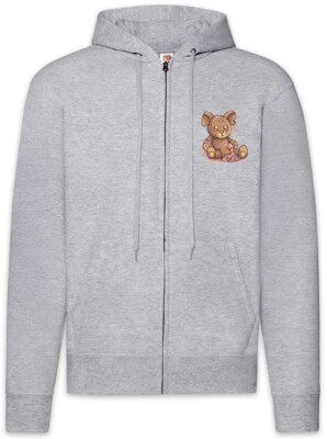 Pixel Zombie Teddy Zipper Hoodie Zombies Geek Nerd Bear Retro 8 Bit Teddybär Bär