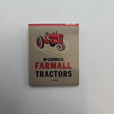 Vintage McCormick Farmall Tractors Worth County Implement Co. Matchbook UNSTRUCK