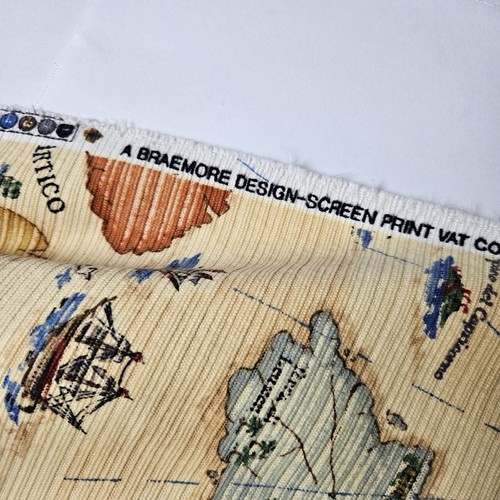 Braemore Textiles Screen Print 1.5 X 3.4 Yards Heavy Upholstery World Map - Bild 6 von 11