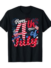Women's "Happy 4th of July Patriotic"T-Shirt American Flag Fireworks Print Tops❀