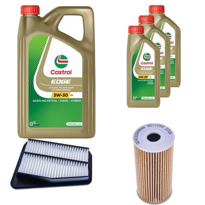 DENCKERMANN Inspektionspaket 8L CASTROL EDGE 5W-30 C3 für KIA Stinger 3.3 T-GDi