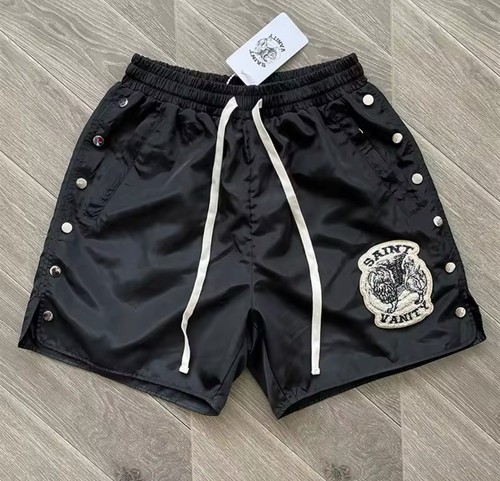 SAINT VANITY NYLON LOGO BUTTON SHORTS BLACK XXL NWT