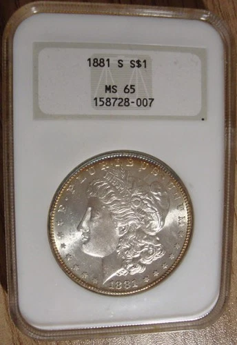 1881-S Morgan Silver Dollar - NGC MS-65 Early Gen Soapbox Holder - Undergraded!
