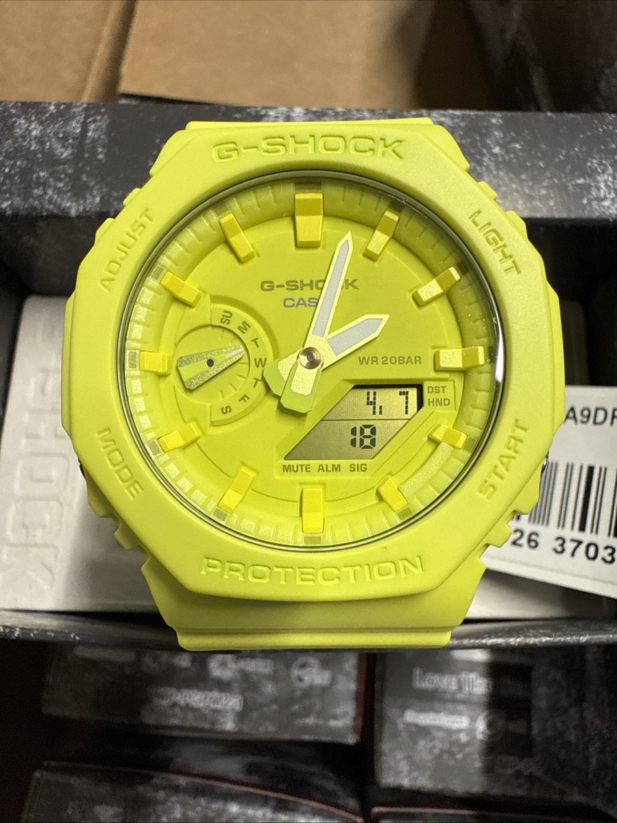 Casio G-Shock GA2100-9A9 Yellow Analog Digital Men's Watch New