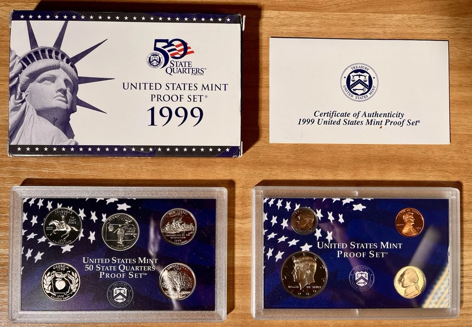 1999 2000 2001 2002 2003 2004 2005 2006 2007 2008 2009 US Mint Proof Sets OGP! - Image 3 of 4