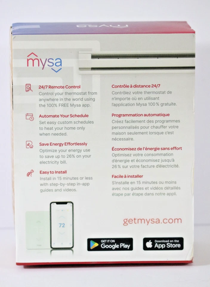 Mysa Smart Thermostat LITE V2 Electric Baseboard Heaters - MYSA BB V2-0-L - Image 2 of 4