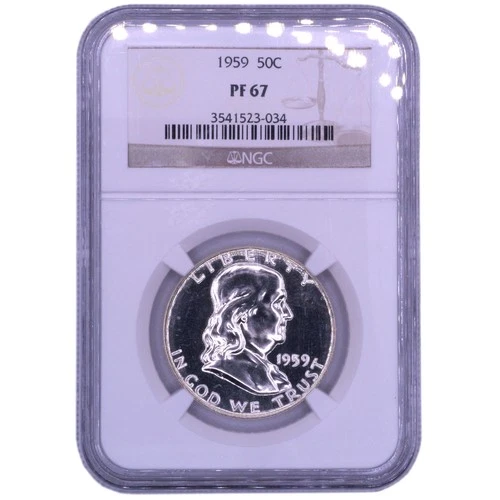1959 Proof Franklin Half Dollar 90% Silver - NGC PF67