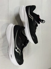 Women's 7 M Saucony Ride 16 S10830-05 Black White Pink Running Sneakers PWRRUN