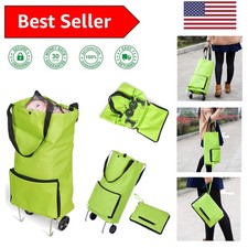 Stylish Green Oxford Cloth Shopping Cart - Effortless Large Capacity Transport