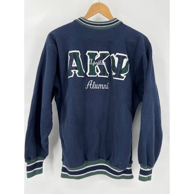 Vintage Champion Reverse Weave Alpha Kappa Psi Alumni Sweatshirt XL Blue USA