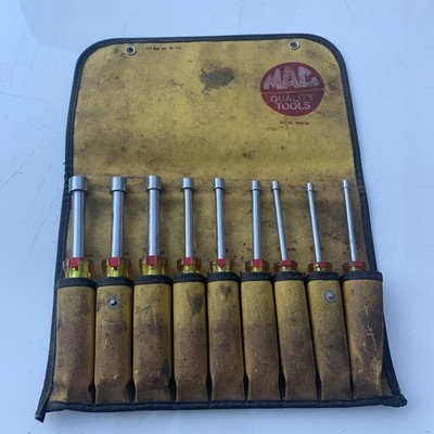 MAC Tools NDM Metric 9-Piece Nut Driver Set Hex Drive w/ Pouch, Red/Amber