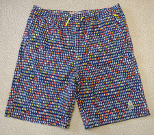 Psycho Bunny blue colorful polka dot print swimming swim trunks teens 18/20