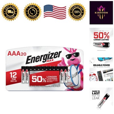 20 MAX AAA Batteries   Exceptional Power, Leak Protection, and 10  Storage