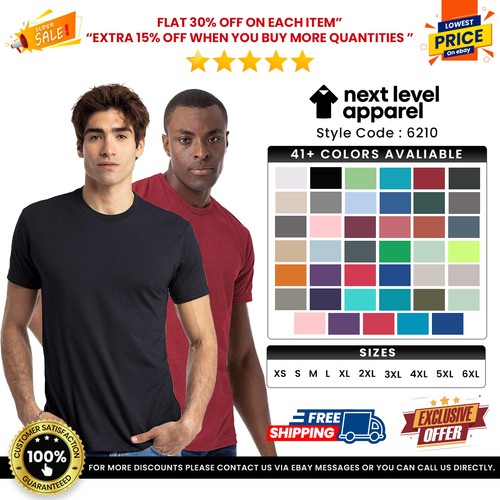 Next Level Apparel 6210 Unisex Premium CVC T Shirt Short Sleeves Stylish T-Shirt