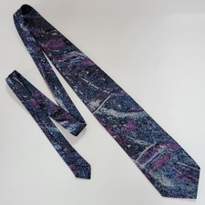 Vintage ~Italian Silk Styled Made in USA~ Artsy Paint Splatter Mens Tie 3.5" x59