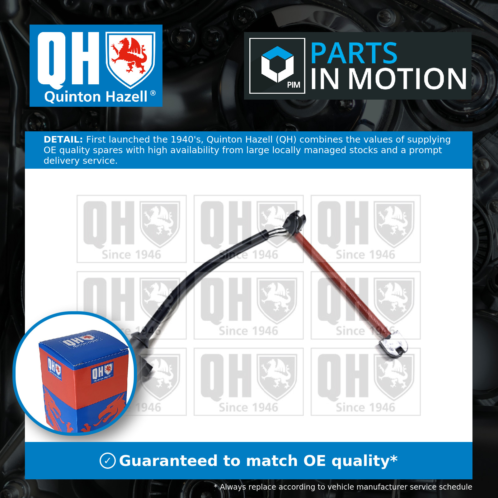 Brake Pad Wear Indicator Sensor Rear BWI1085 Quinton Hazell Warning Contact Wire