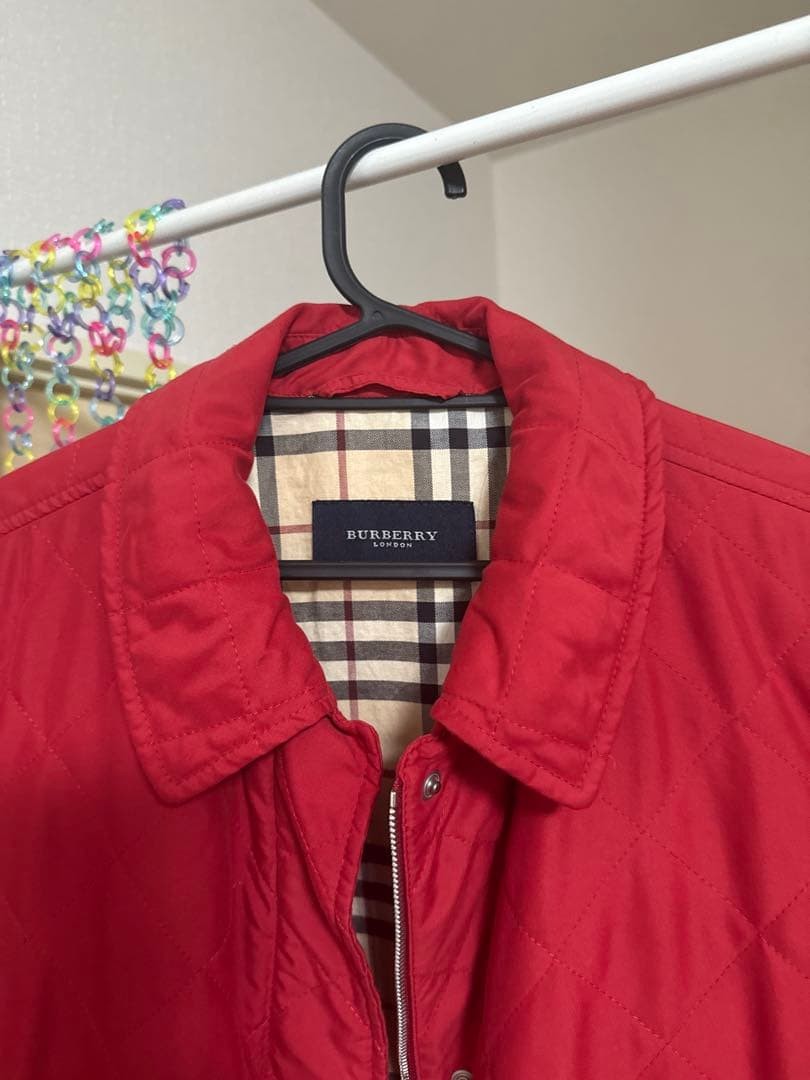 Burberry London Quilted Jacket Red With Check Pattern Size 36 For Women thumbnail 22