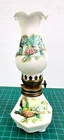 Vintage White Milk Glass Oil Lamp Pheasant Bird Victorian Lantern