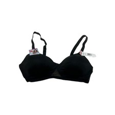 Hanes Oh So Light Comfort Black Bra Breathable Mesh Full Coverage Size L