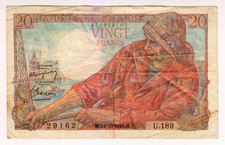 1948 France 20 Francs 29162 Paper Money Banknotes Currency