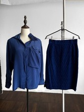 Gianni Versace Womens Rare Exclusive Vintage Silk Blouse Skirt Suit Size 44, M