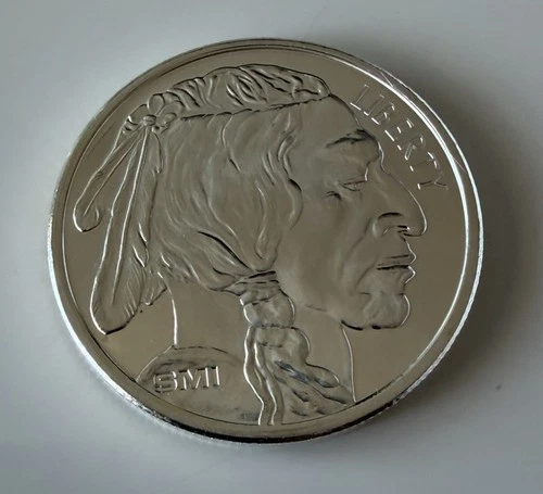 1 oz One Ounce .999 Silver Buffalo/Indian Round Proof