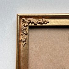 Vintage Picture Frame Ornate Old World French Cottagecore Gold 8x10 Art Deco
