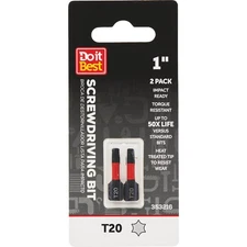 Do it Best 1 In. T20 Torx  Ready Screwdriver Bit (2-Pack) QJDIB-SC-027 SIM