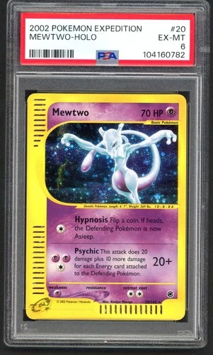 Pokemon Cards - PSA 6 Mewtwo 20/165 - Expedition Base Set - EX-MT - PSA6