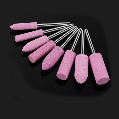 10 Stück Rosa Korund Schleifspitzen 3 mm Schaft für Formenbau und Schnitzen