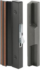 Prime-Line C1125 Patio Door Handle Set 4-15/16", Aluminum, Black/Wood Grain