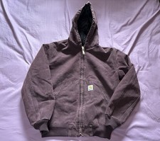 Carhartt Hooded Full Zip Active Jacket Youth Large Y06BRG Burgundy Maroon