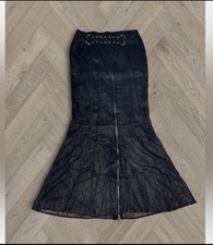 Vintage 90  s Lip Service Trumpet Morticia Adam  s Style Fit N Flare Skirt SZ S