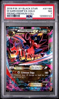 2016 POKEMON XY BLACK STAR PROMO M GARCHOMP EX #XY168 HOLO PSA 7