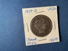 1907-D Barber Half Dollar, 20/70, Cleaned, Out Of Certified Slab