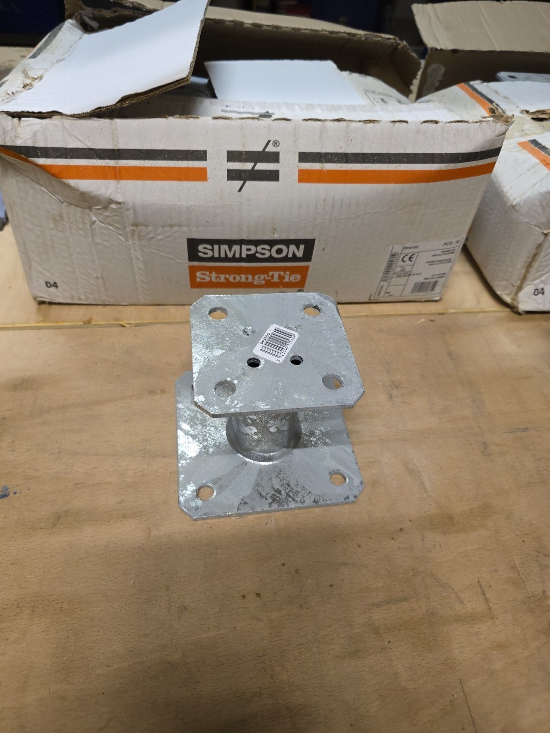 100mm (4") Square Post Anchor PPA100 - Simpson Strong-Tie Elevated Base - Bolt D