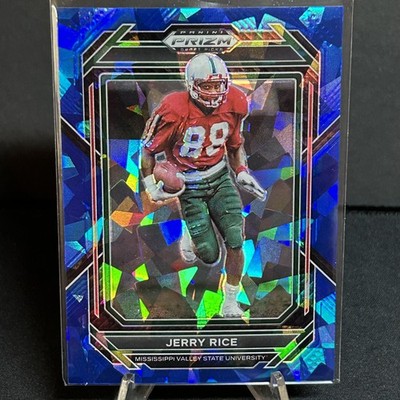 Jerry Rice 2023 Panini Prizm Draft Picks SN Prizms Blue Ice #/99