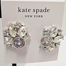 kate spade - reflecting pool - cluster studs - Clear/ SIlver -NWT- $58 C49