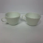 Set of 2 Pyrex White Milk Glass Coffee Mug Tea Cup Vintage