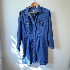 Levi s Ellie Denim Dress Blue Women s Large Button Front Long Sleeve Casual